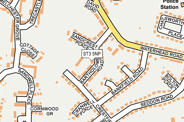 ST3 5NP map - OS OpenMap – Local (Ordnance Survey)