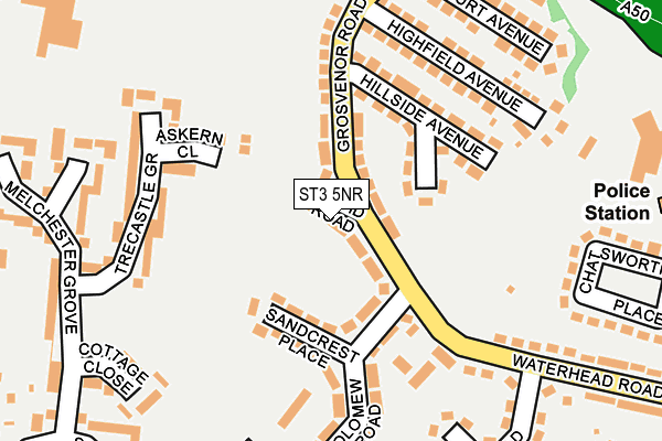 ST3 5NR map - OS OpenMap – Local (Ordnance Survey)