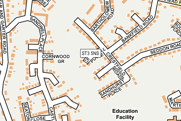ST3 5NS map - OS OpenMap – Local (Ordnance Survey)
