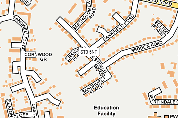 ST3 5NT map - OS OpenMap – Local (Ordnance Survey)