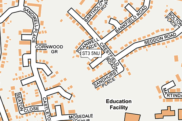 ST3 5NU map - OS OpenMap – Local (Ordnance Survey)