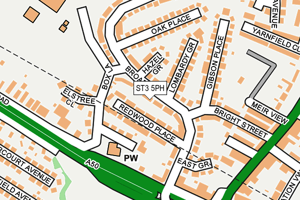 ST3 5PH map - OS OpenMap – Local (Ordnance Survey)