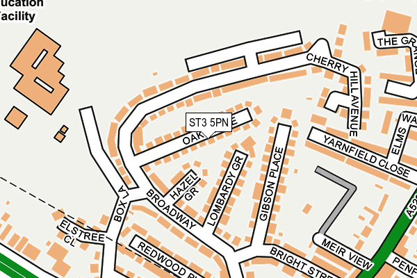 ST3 5PN map - OS OpenMap – Local (Ordnance Survey)