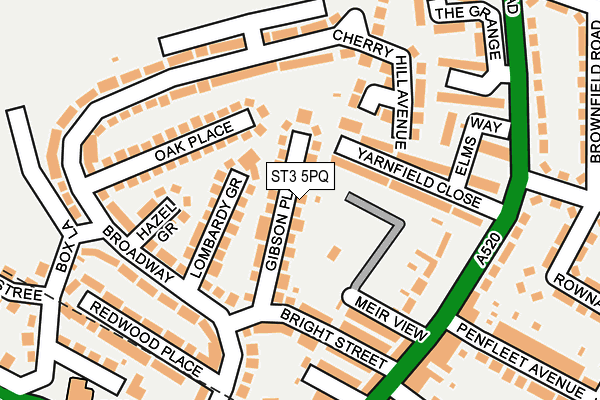 ST3 5PQ map - OS OpenMap – Local (Ordnance Survey)