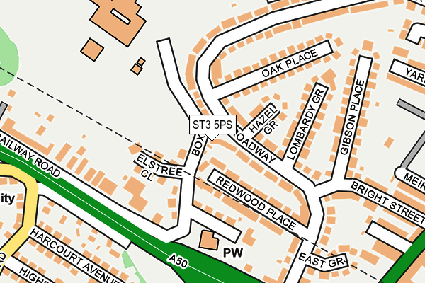 ST3 5PS map - OS OpenMap – Local (Ordnance Survey)