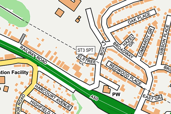 ST3 5PT map - OS OpenMap – Local (Ordnance Survey)