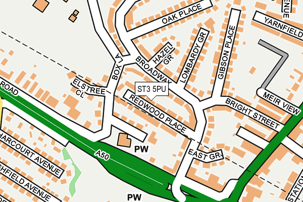 ST3 5PU map - OS OpenMap – Local (Ordnance Survey)