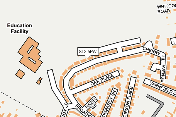ST3 5PW map - OS OpenMap – Local (Ordnance Survey)