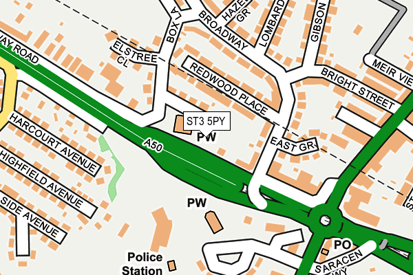 ST3 5PY map - OS OpenMap – Local (Ordnance Survey)