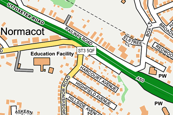 ST3 5QF map - OS OpenMap – Local (Ordnance Survey)