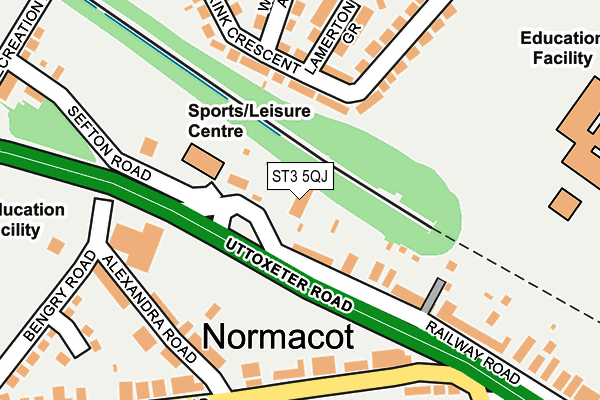 ST3 5QJ map - OS OpenMap – Local (Ordnance Survey)