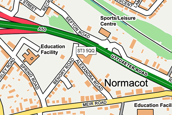 ST3 5QQ map - OS OpenMap – Local (Ordnance Survey)