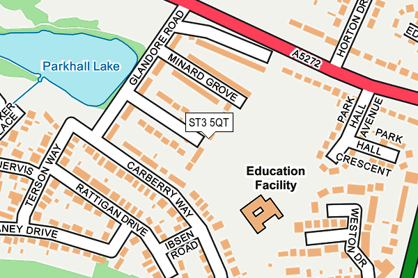 ST3 5QT map - OS OpenMap – Local (Ordnance Survey)