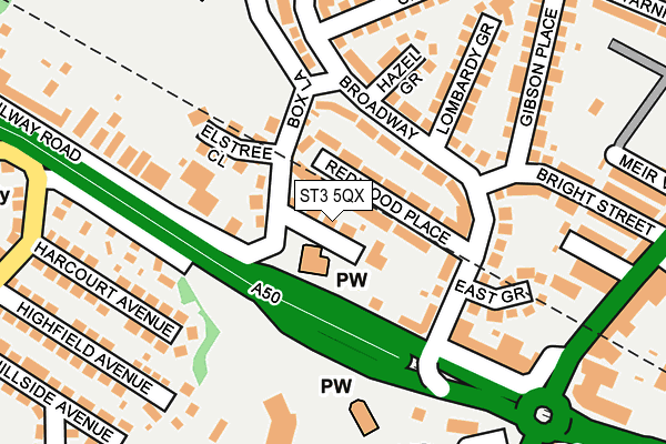 ST3 5QX map - OS OpenMap – Local (Ordnance Survey)