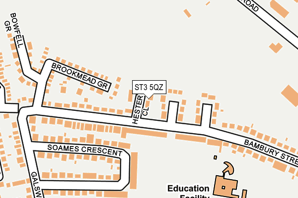 ST3 5QZ map - OS OpenMap – Local (Ordnance Survey)