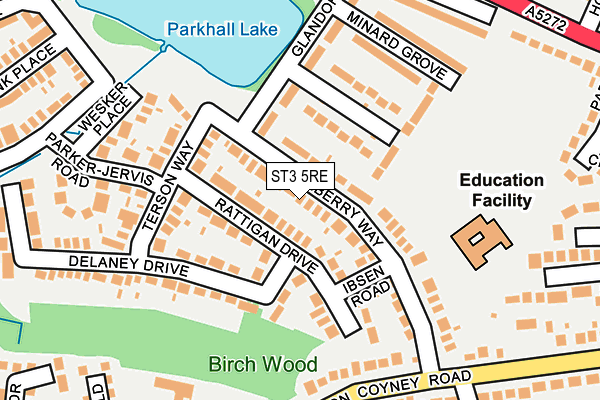 ST3 5RE map - OS OpenMap – Local (Ordnance Survey)