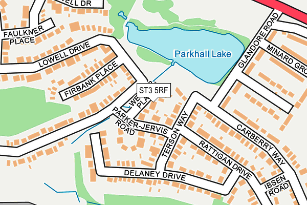 ST3 5RF map - OS OpenMap – Local (Ordnance Survey)