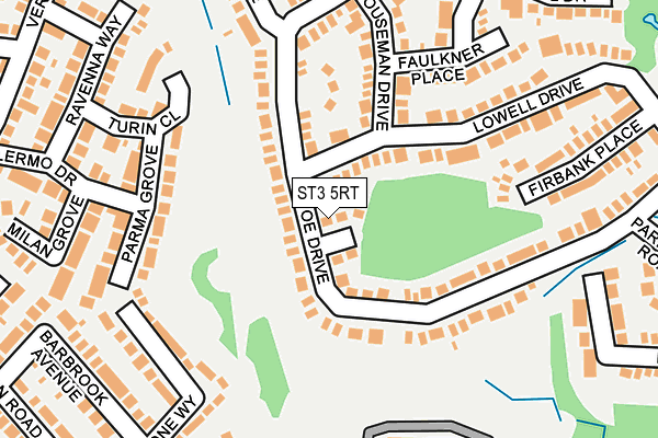ST3 5RT map - OS OpenMap – Local (Ordnance Survey)