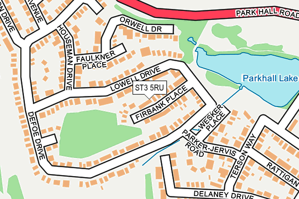 ST3 5RU map - OS OpenMap – Local (Ordnance Survey)