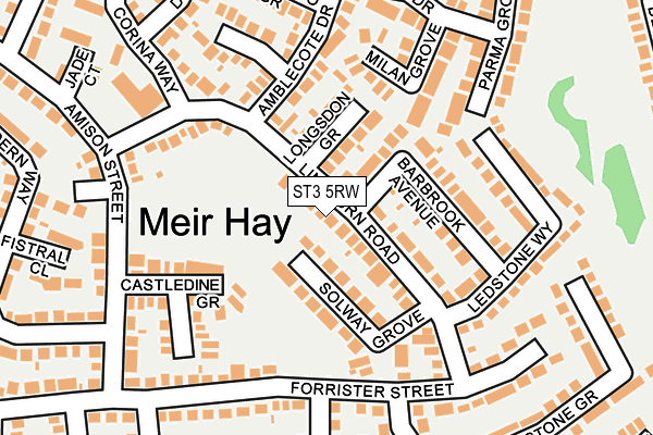 ST3 5RW map - OS OpenMap – Local (Ordnance Survey)