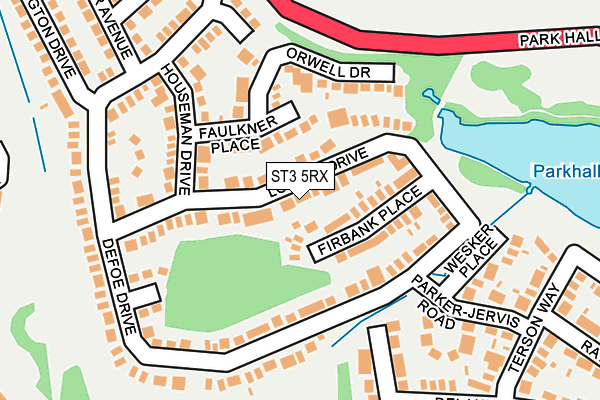 ST3 5RX map - OS OpenMap – Local (Ordnance Survey)