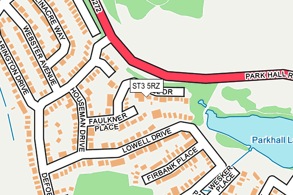 ST3 5RZ map - OS OpenMap – Local (Ordnance Survey)