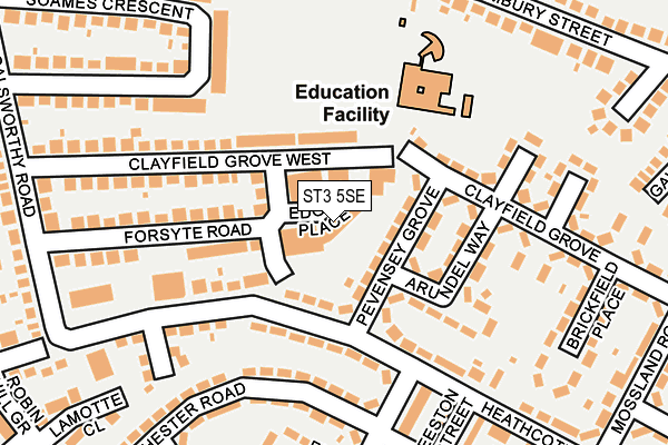 ST3 5SE map - OS OpenMap – Local (Ordnance Survey)