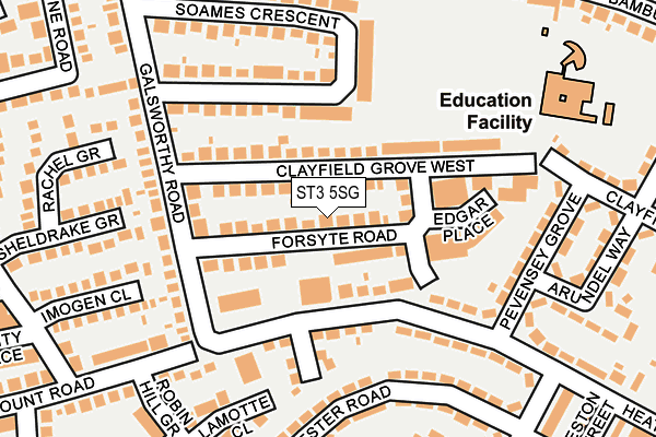 ST3 5SG map - OS OpenMap – Local (Ordnance Survey)