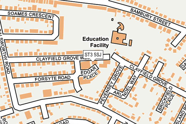 ST3 5SJ map - OS OpenMap – Local (Ordnance Survey)
