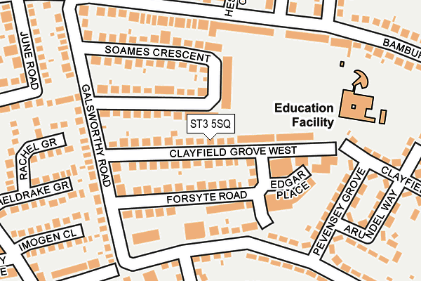 ST3 5SQ map - OS OpenMap – Local (Ordnance Survey)