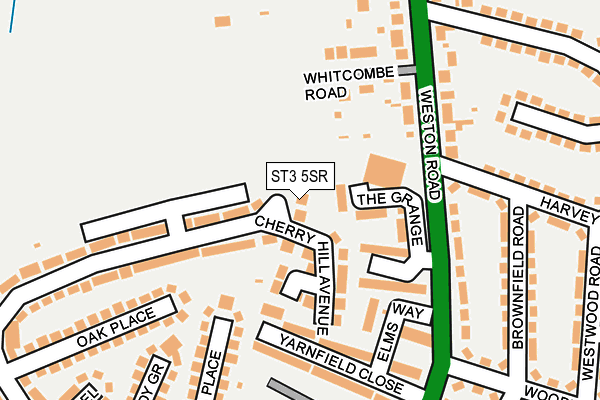 ST3 5SR map - OS OpenMap – Local (Ordnance Survey)