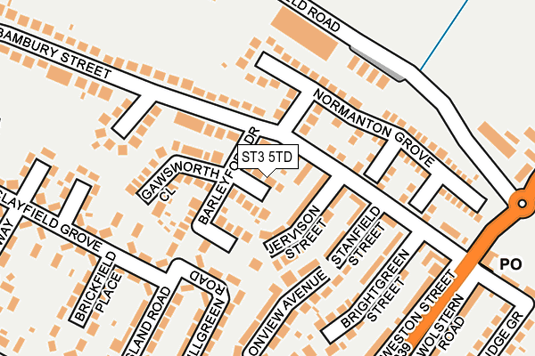 ST3 5TD map - OS OpenMap – Local (Ordnance Survey)