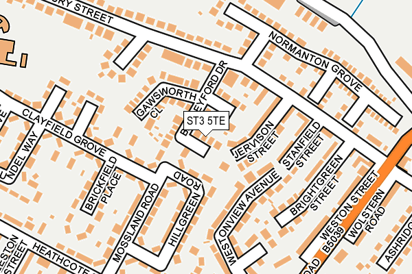 ST3 5TE map - OS OpenMap – Local (Ordnance Survey)