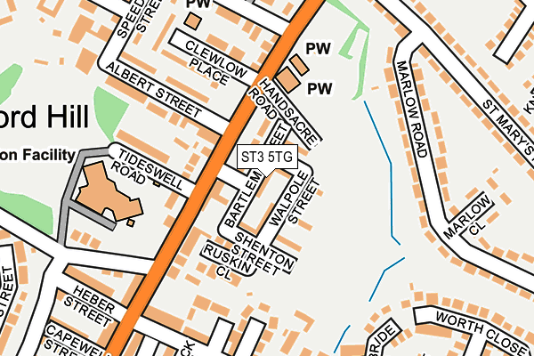 ST3 5TG map - OS OpenMap – Local (Ordnance Survey)