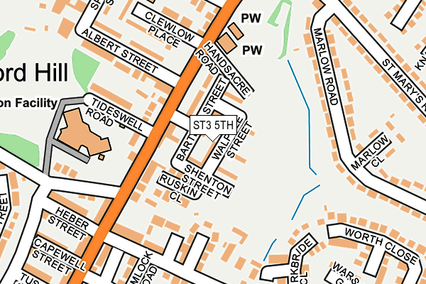 ST3 5TH map - OS OpenMap – Local (Ordnance Survey)