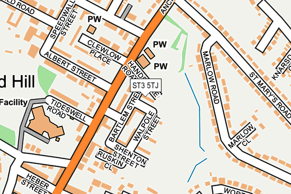 ST3 5TJ map - OS OpenMap – Local (Ordnance Survey)