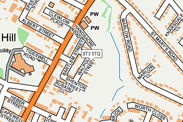 ST3 5TQ map - OS OpenMap – Local (Ordnance Survey)