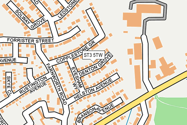 ST3 5TW map - OS OpenMap – Local (Ordnance Survey)