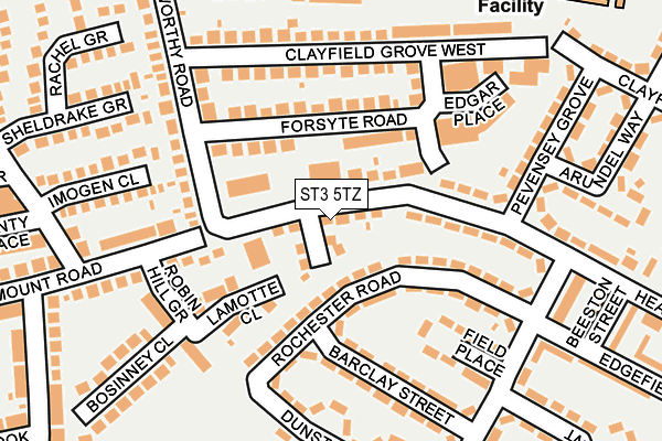 ST3 5TZ map - OS OpenMap – Local (Ordnance Survey)