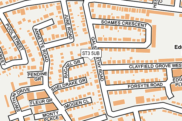 ST3 5UB map - OS OpenMap – Local (Ordnance Survey)