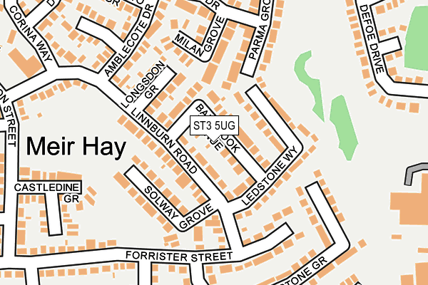 ST3 5UG map - OS OpenMap – Local (Ordnance Survey)