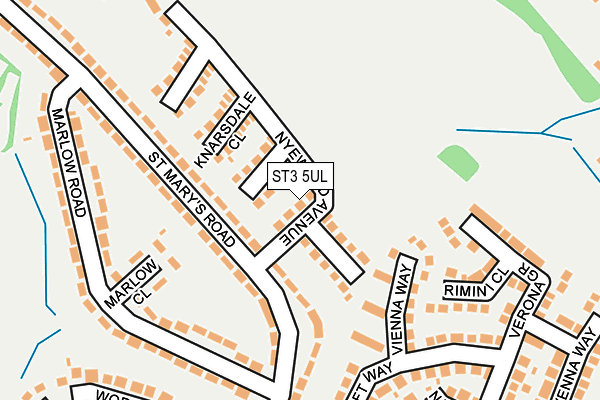 ST3 5UL map - OS OpenMap – Local (Ordnance Survey)