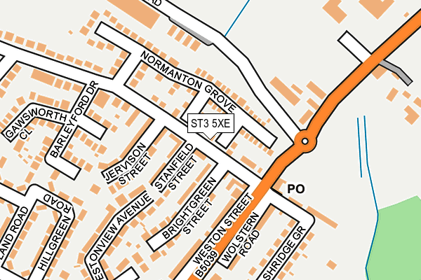 ST3 5XE map - OS OpenMap – Local (Ordnance Survey)