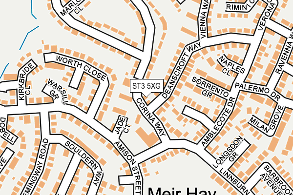ST3 5XG map - OS OpenMap – Local (Ordnance Survey)