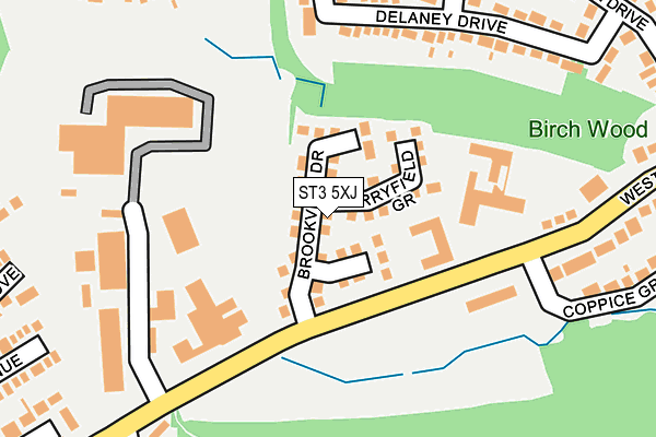 ST3 5XJ map - OS OpenMap – Local (Ordnance Survey)