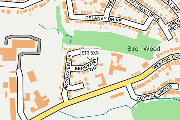 ST3 5XN map - OS OpenMap – Local (Ordnance Survey)