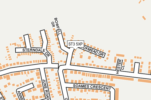 ST3 5XP map - OS OpenMap – Local (Ordnance Survey)