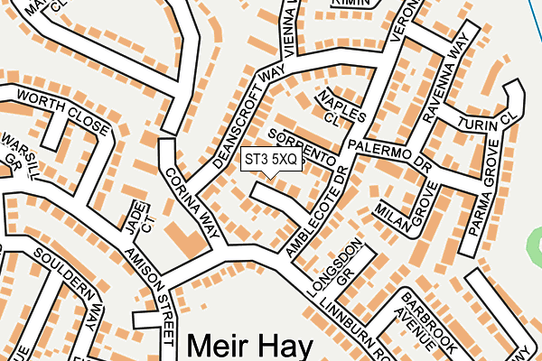 ST3 5XQ map - OS OpenMap – Local (Ordnance Survey)