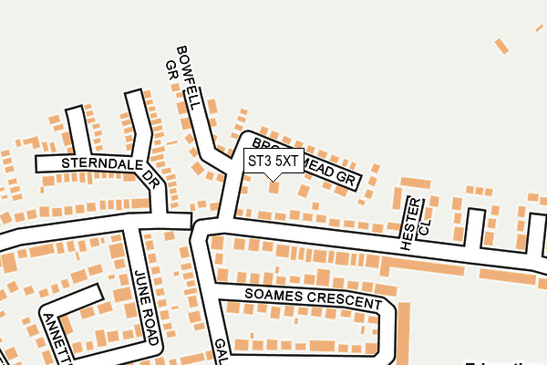 ST3 5XT map - OS OpenMap – Local (Ordnance Survey)