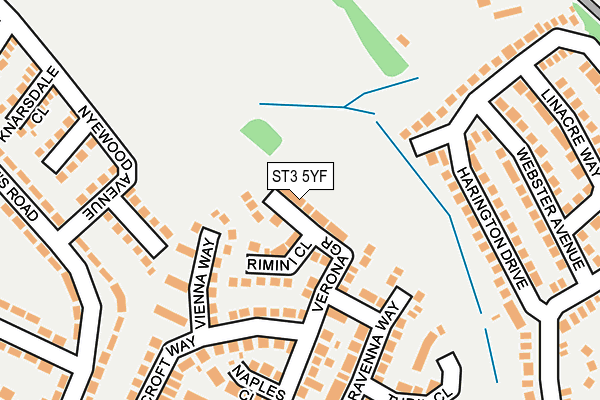 ST3 5YF map - OS OpenMap – Local (Ordnance Survey)